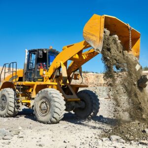 dump truck pouring dirt